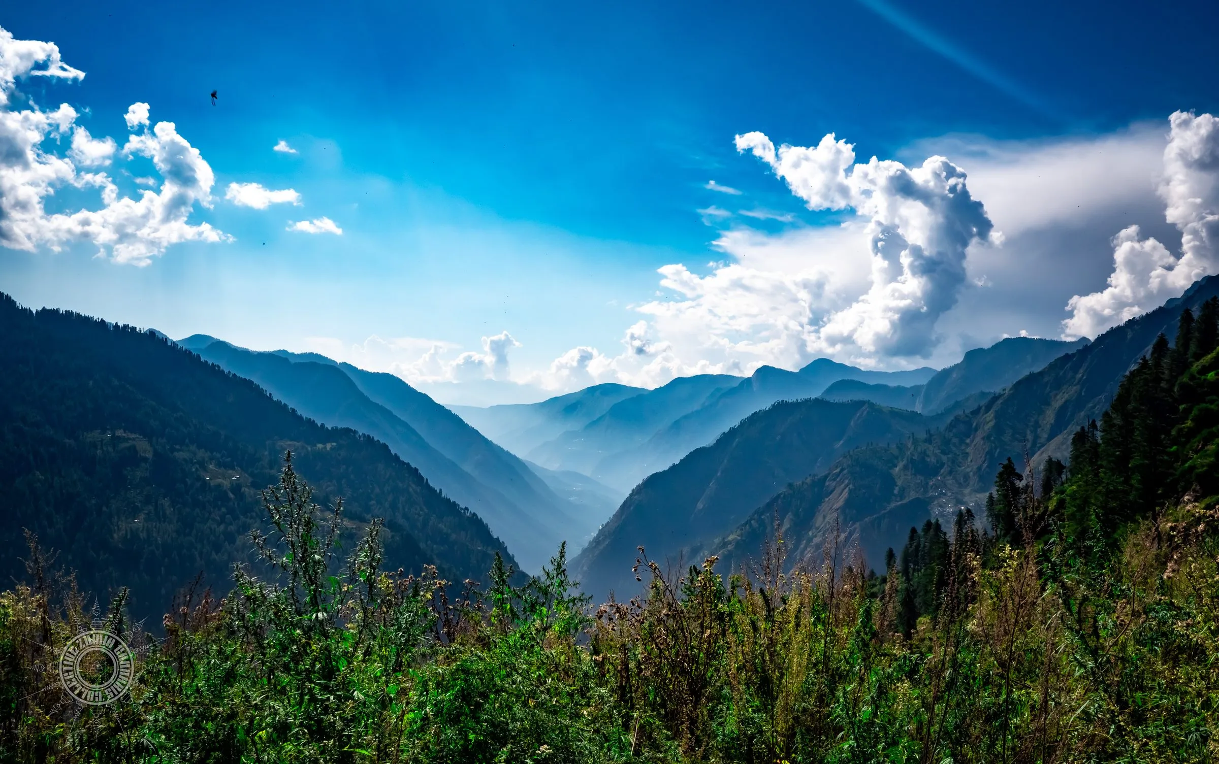 Looking down towards Kasol from above Lapas Village